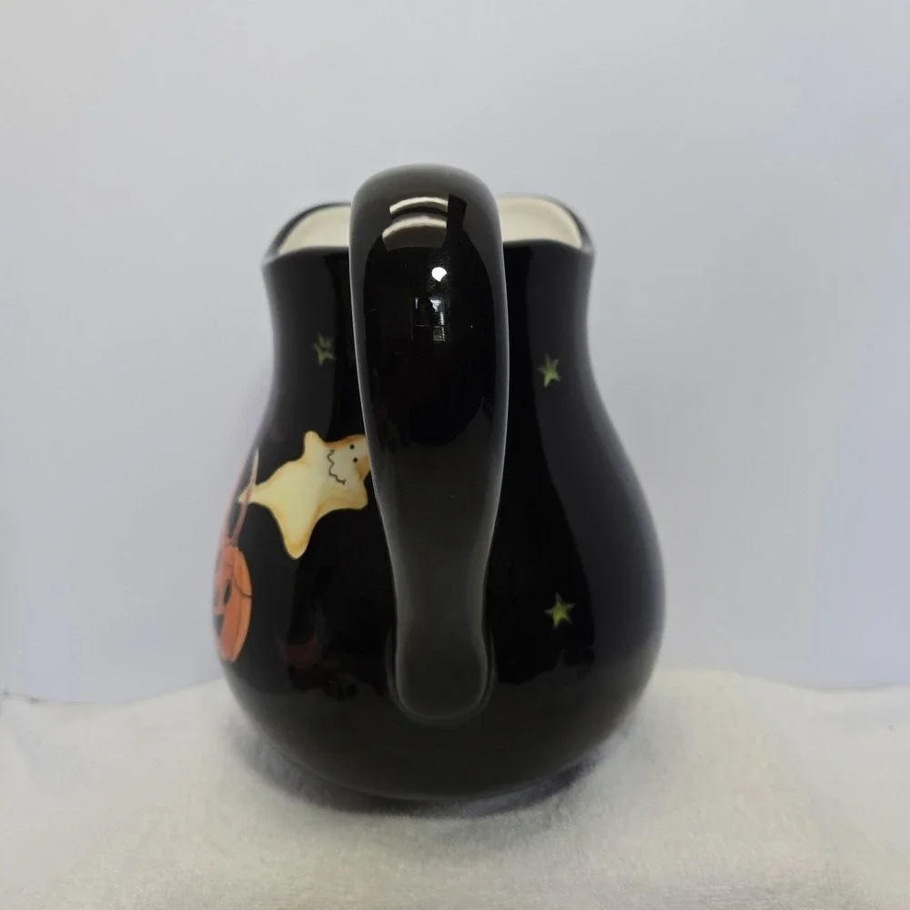 Halloween Ceramic Pitcher Pumpkins Ghosts Stars Black Jack O Lantern Target